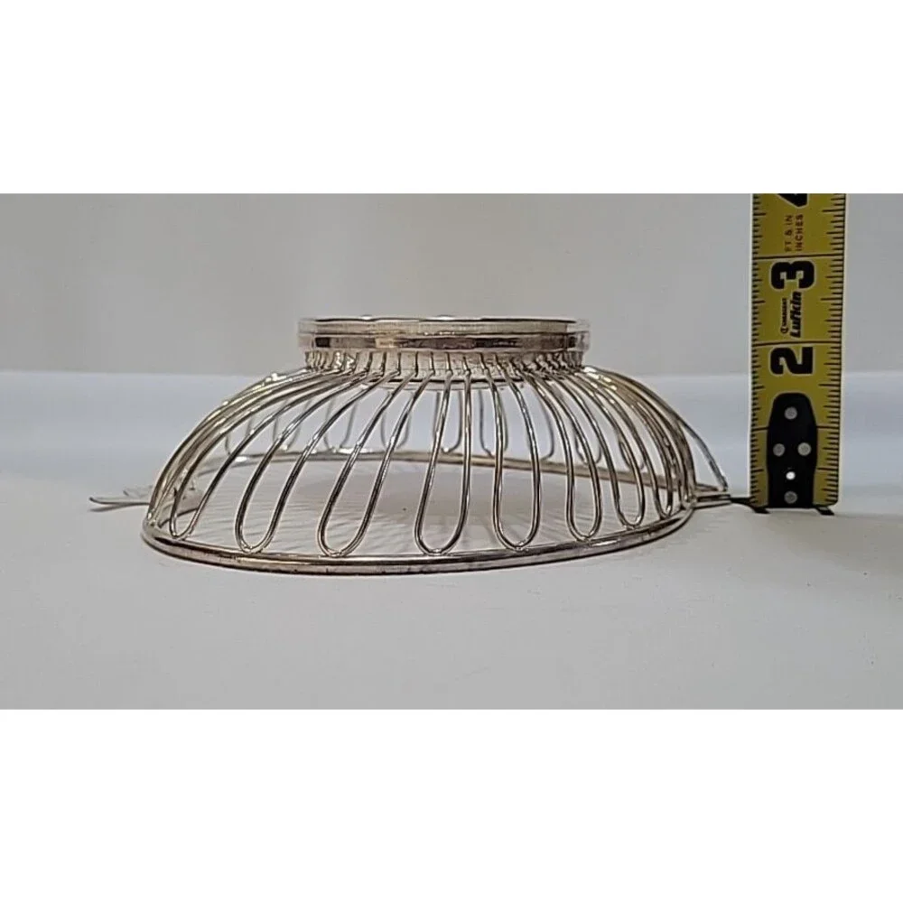 Vintage Silverplate Heart-Shaped Fruit Basket with Leaf Accent